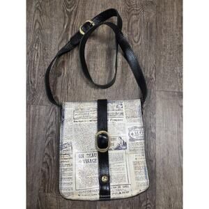 Patricia Nash Venezia Pouch Crossbody Newspaper Print Purse